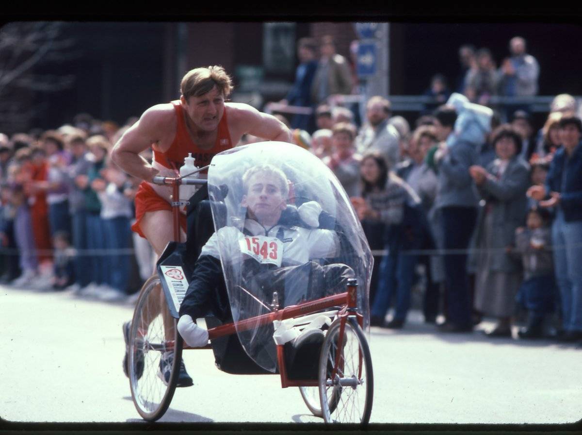 Rick & Dick Hoyt at the Boston Marathon