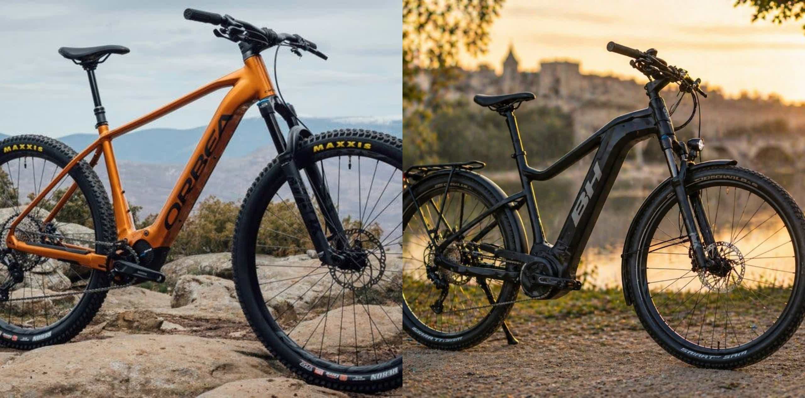 Montaje de una e-bike Orbea y otra BH con dos imágenes de recurso.