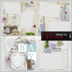 Шаблон фотокниги для новорожденного - прелестный малыш