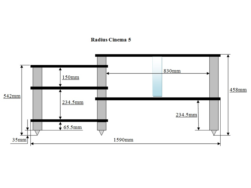 Solid Tech Radius Cinema 5 Large Rack Brand New Over 50% Off Two Finishes Available