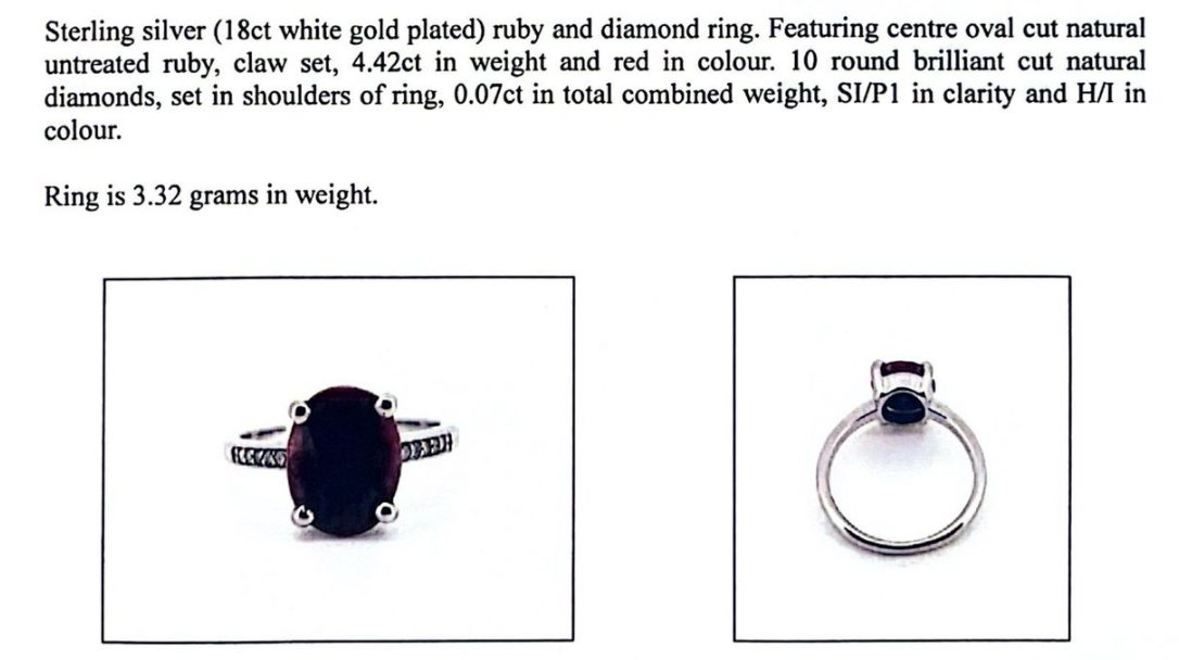 Natural Ruby & Diamond Ring (4.42ct)