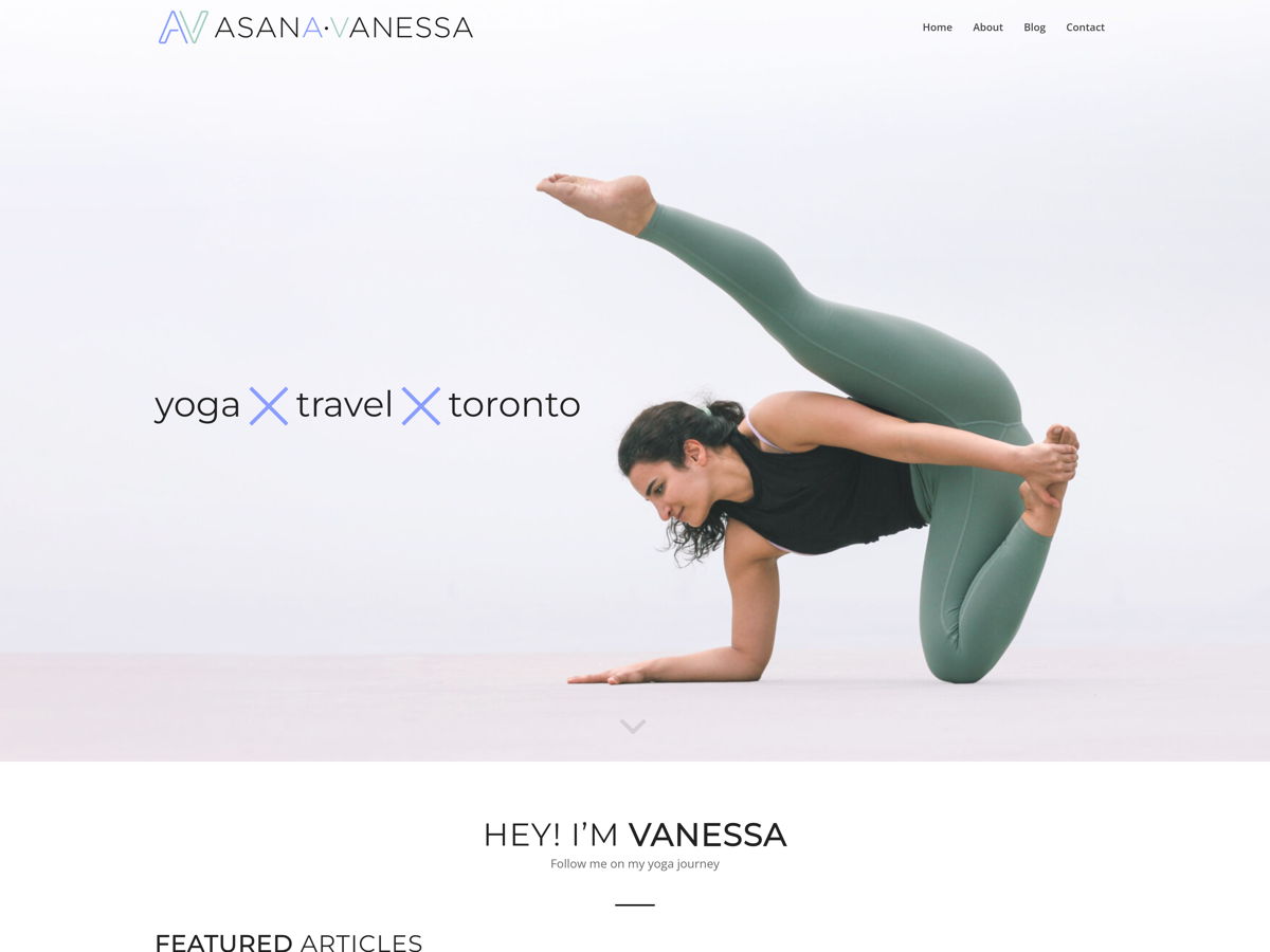 Screenshot of AsanaVanessa, from the yoga websites collection.