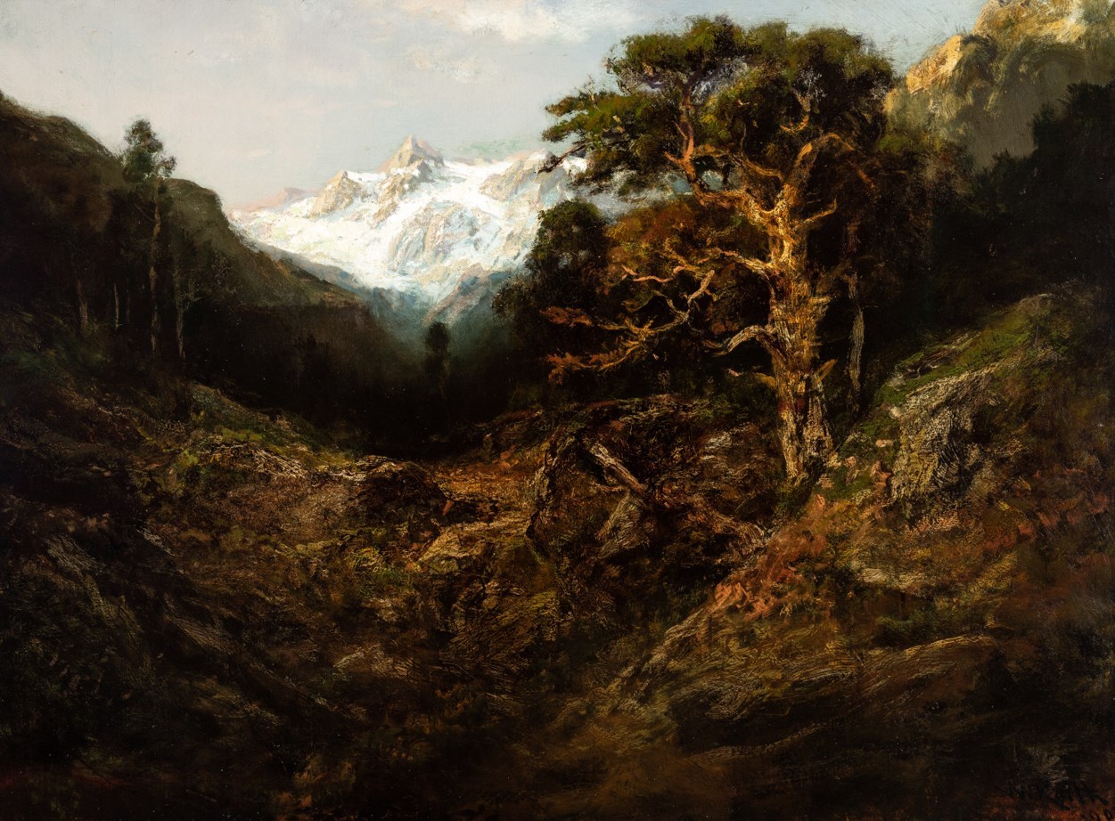 Image Title: William Keith (American, born Scotland, 1839 - 1911). Landscape with Snowcapped Mountains, 1900  Oil on canvas. 29 1/4 x 39 1/4 in. (74.3 x 99.7 cm). Gift of Mr. W.W. McAllister, Sr., 80.208.5