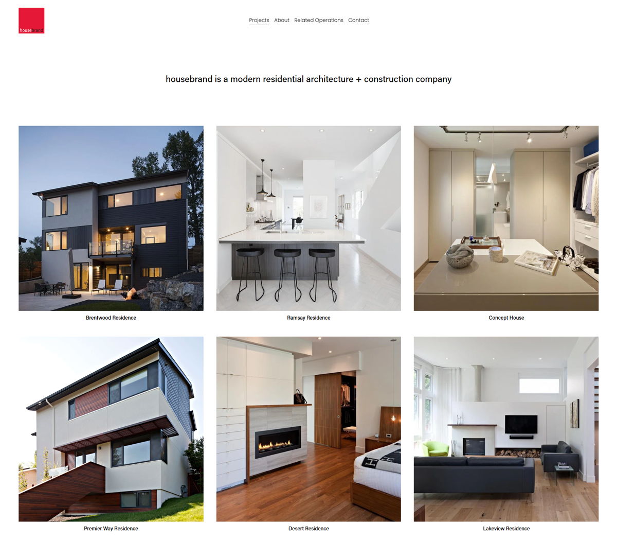Screenshot of Housebrand , from the home builder websites collection.