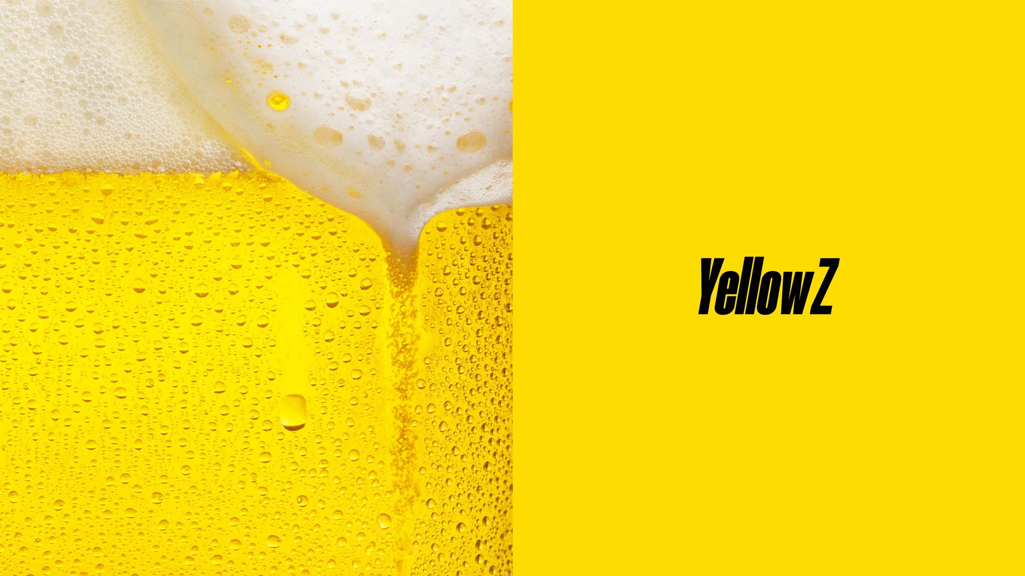 Пиво с желтой этикеткой.