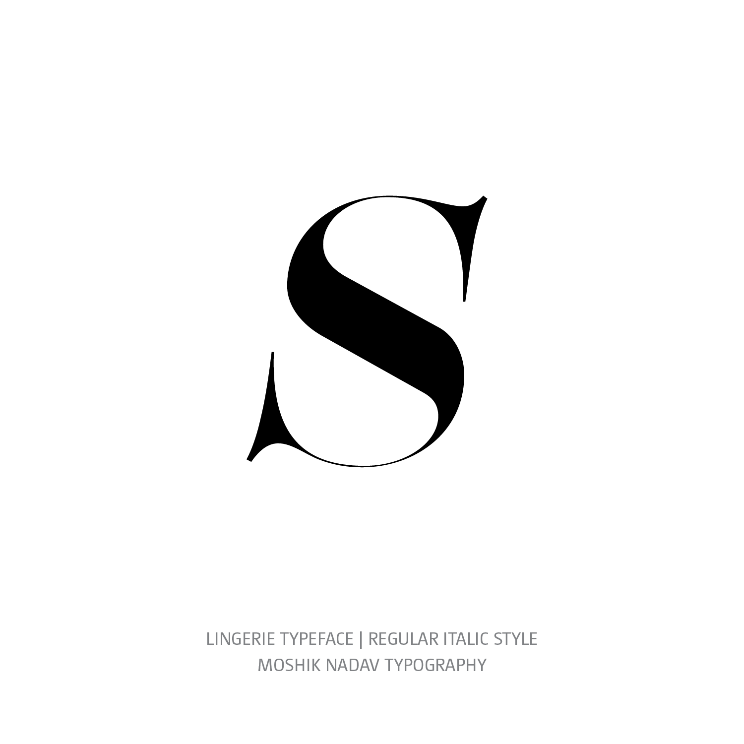 Lingerie Typeface Regular Italic s - Fashion fonts by Moshik Nadav Typography