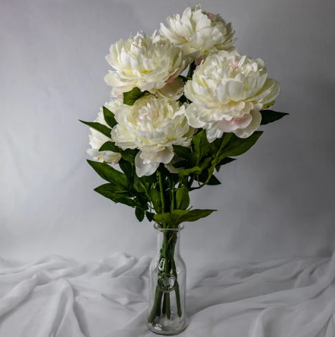 White Peony Bloom Large - Realistic Artificial Flowers - Image 2