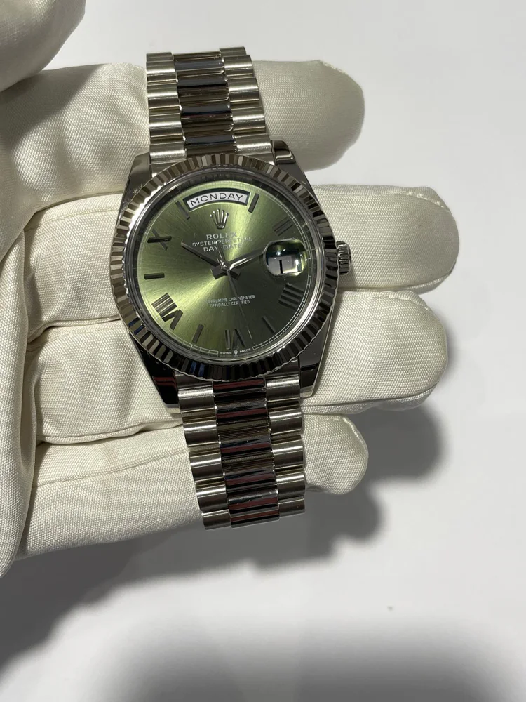 White Gold Green Dial Roman Numerals Box and Papers 2025, image 1 White Gold Green Dial Roman Numerals Box and Papers 2025, image 1