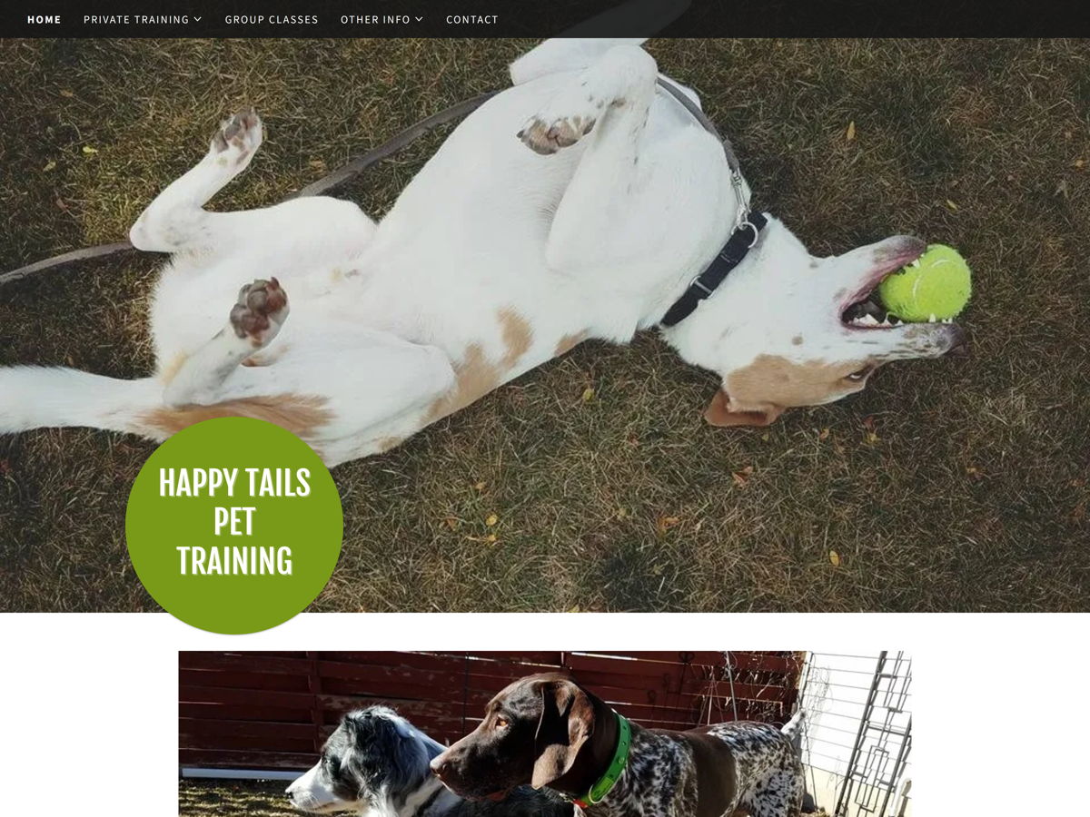 Screenshot of Happy Tails Pet Training, from the godaddy websites collection.