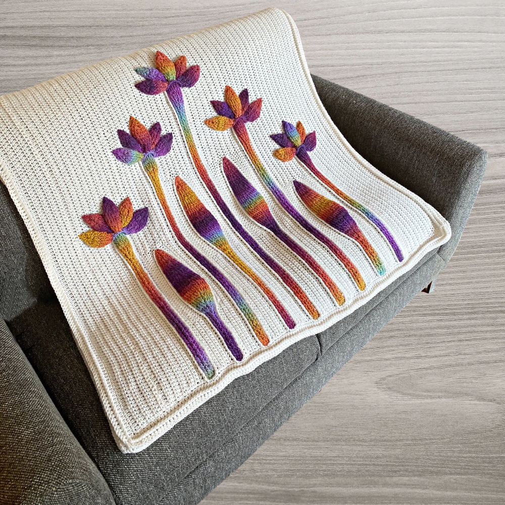 Embossed Flora Throw CAL - PDF Pattern Only