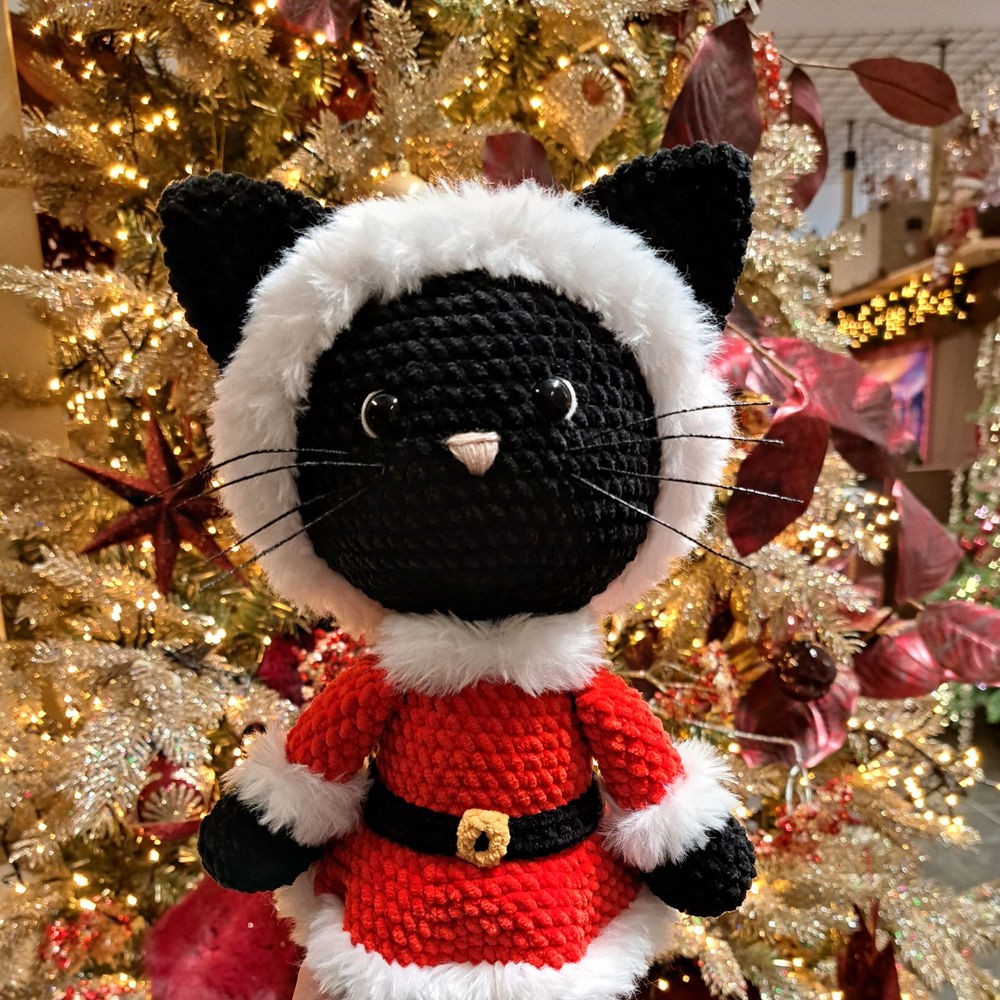 Kerst kat - Kerst pluche winter amigurumi decoratie kat haakpatroon (PDF download)