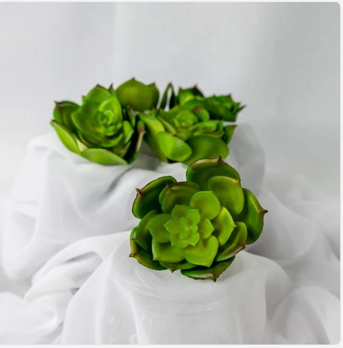 Apple Lotus Succulent (6 Pack) - Realistic Artificial Flowers and Greenery