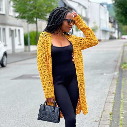 Gehäkelte leichte Strickjacke aus 2 Teilen (anfängerfreundlich)