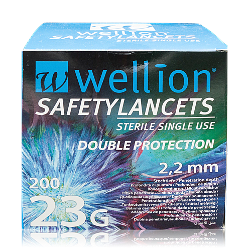 Wellion 23G - Lancettes de sécurité stériles à usage unique