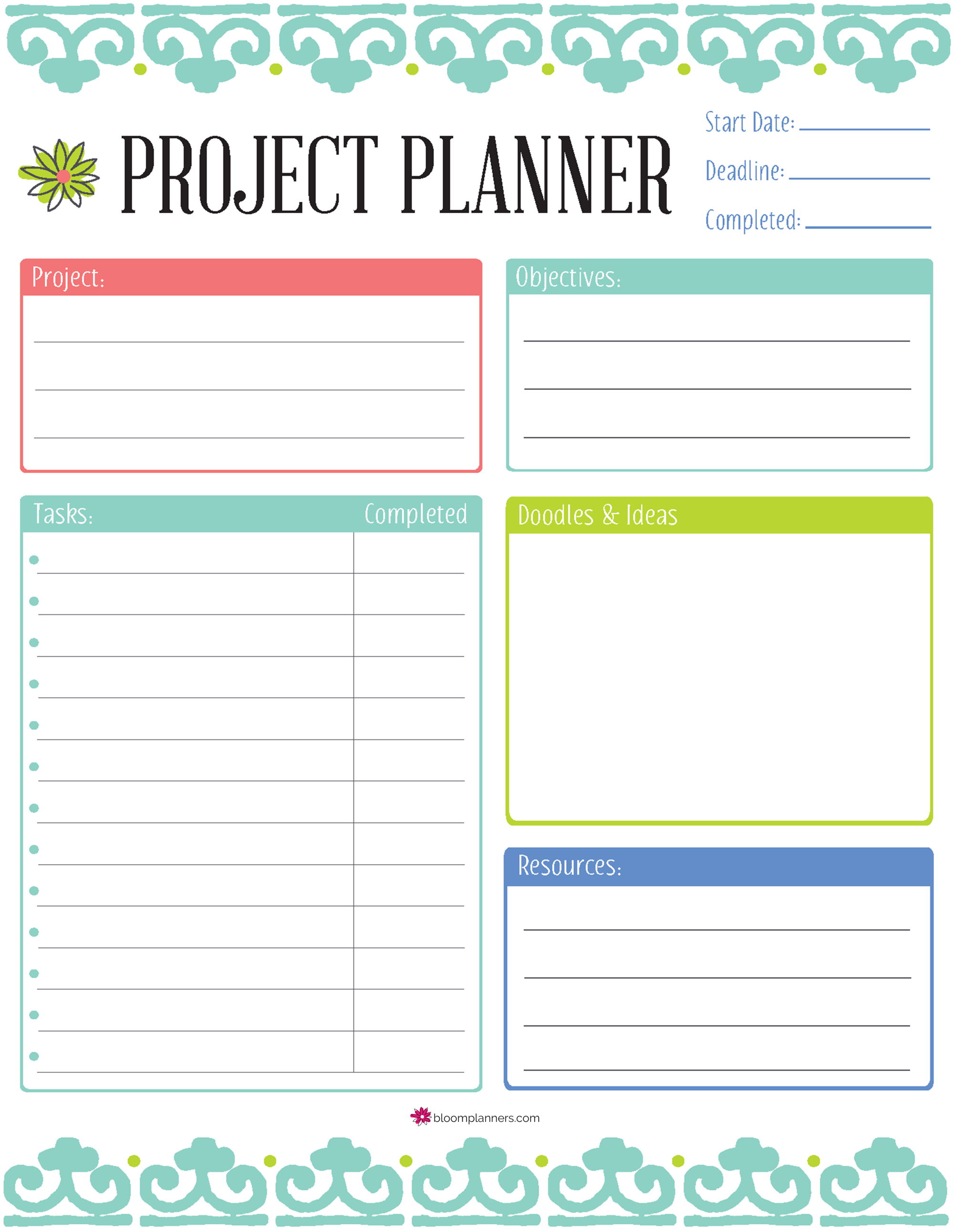 Bloom Planners Free Printables