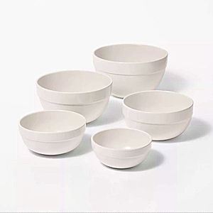 5pc Earthenware Ceramic Mixing Bowl Set - Figmint™