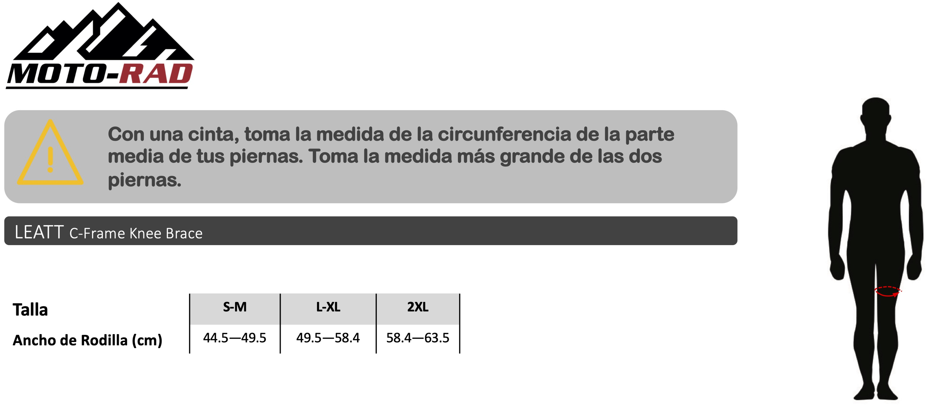 Guia de Tallas Protector de Rodillas Leatt