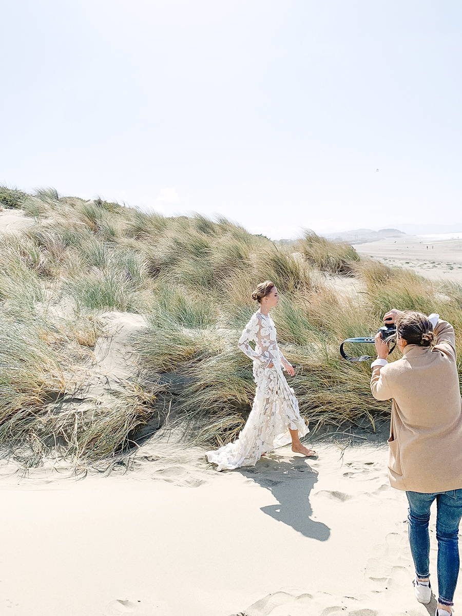 Bridal Photoshoot on the Beach with REFINED x KT Merry Mobile Presets