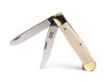 White Bone 2 Blade Trapper Pocket Knife with NWTF Logo on Blade