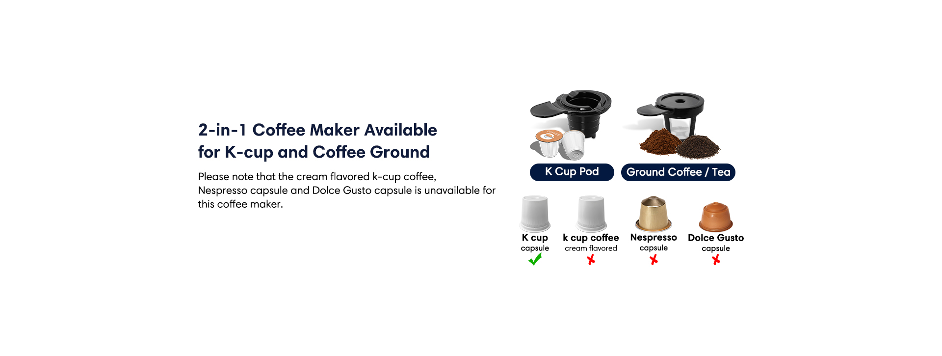 Sincreative KCM207 K-Cup Coffee Maker with Multi-functional Milk