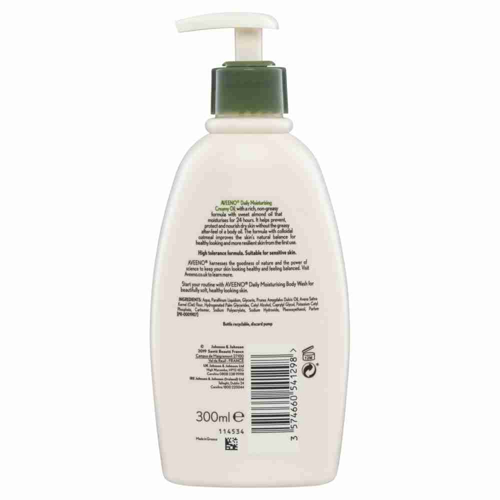 Aveeno Daily Moisturising Almond Scented Creamy Oil 300Ml - Image 2