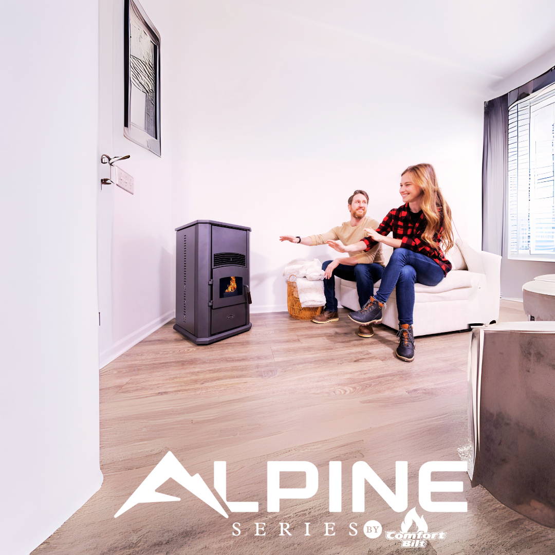 Couple Enjoying HP42 Pellet Stove Warmth