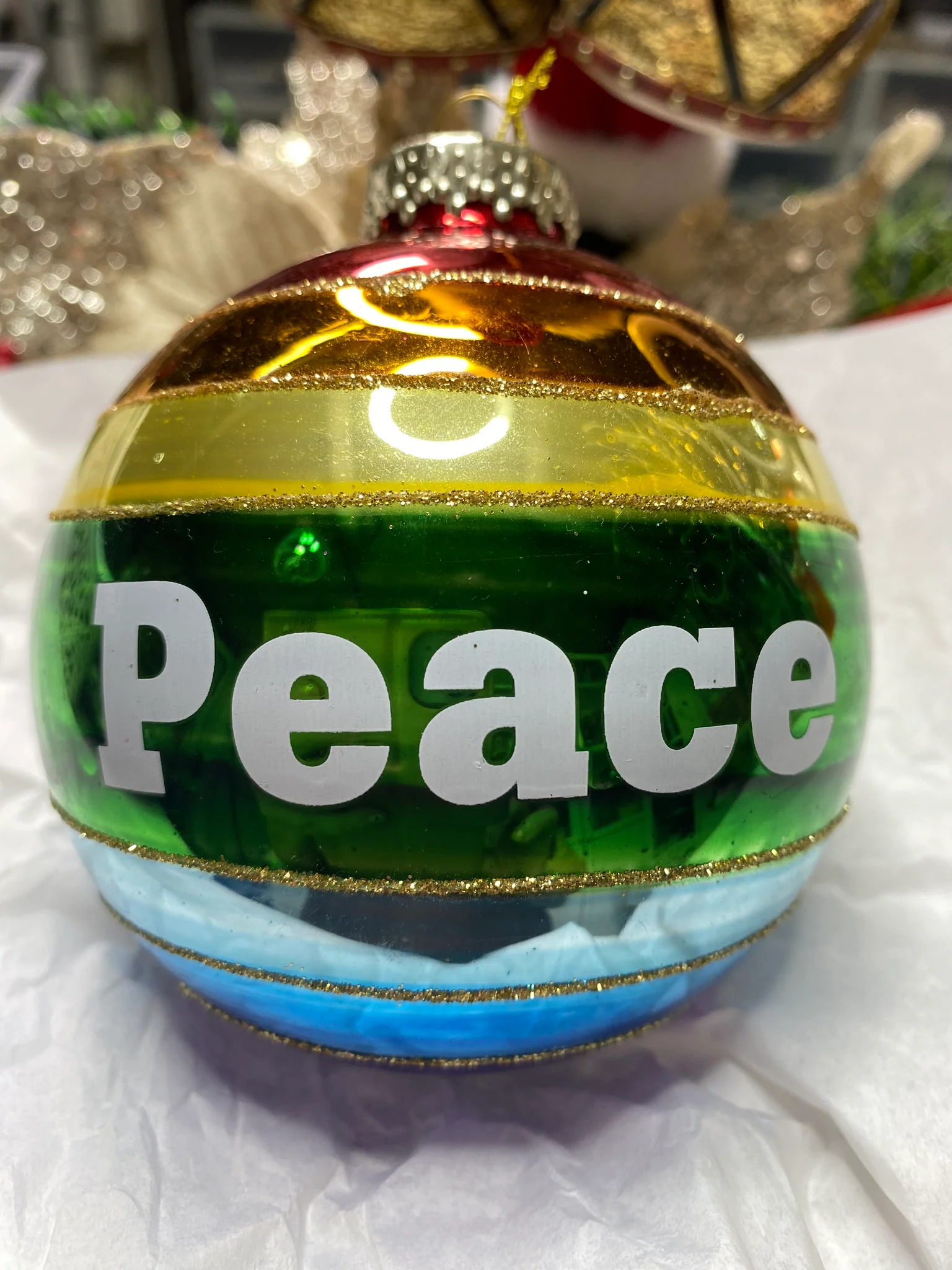 Peace rainbow bauble