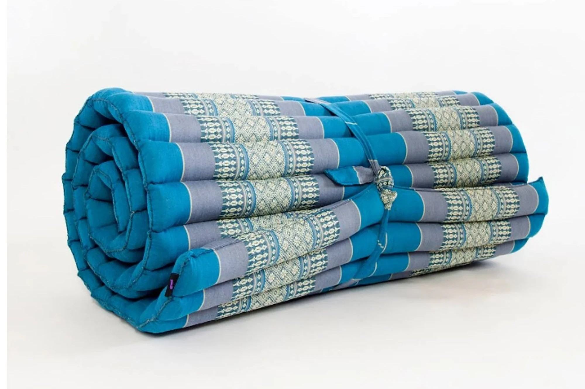 Day bed Roll Out Mattress XL Large Foldout Mat relaxation, day bed, camping or Yoga Matt Natural Kapok Filled BLUE - Image 5