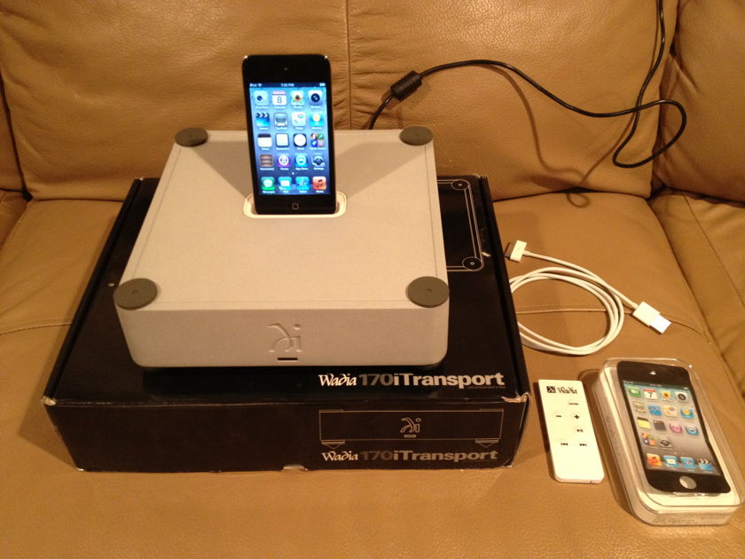 Wadia 170i with iPod Touch 32 Gig, 4th gen. Current model. silver dock with black ipod.