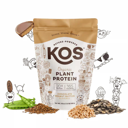 KOS Organic Plant Protein, Chocolate Peanut Butter, 14 Servings
