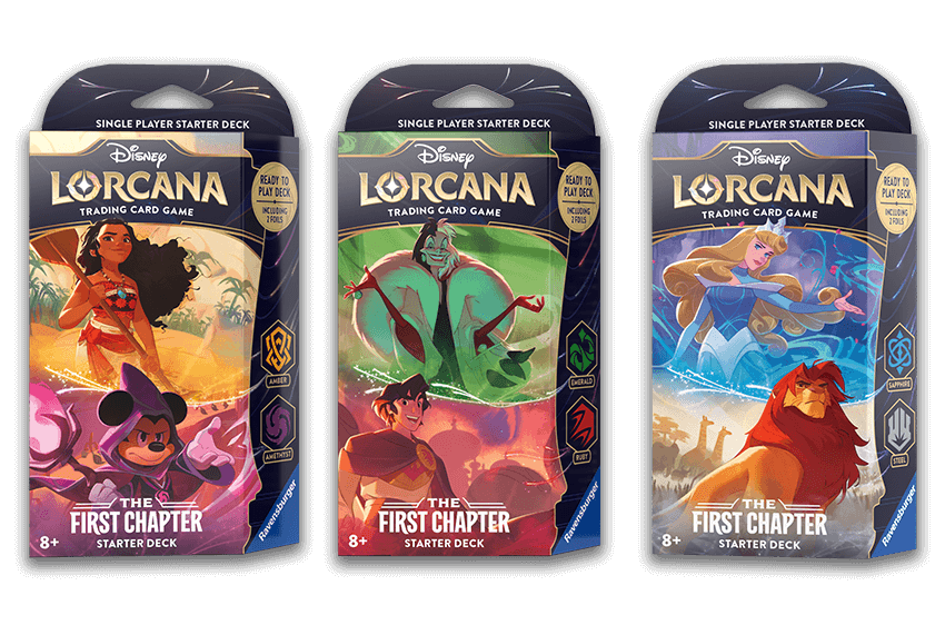 Disney's Lorcana: The First Chapter Starter Decks.