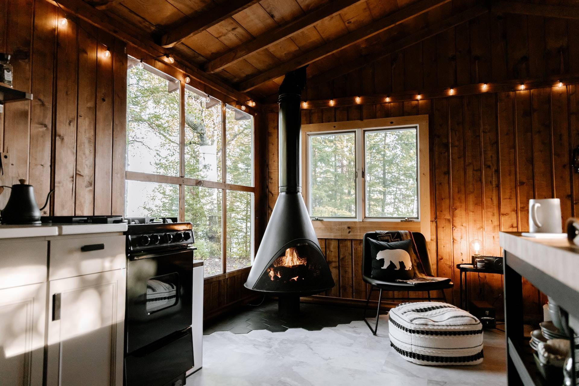 This luxurious resort has several grand fireplaces, including one in the main lobby that's made from local stone and stretches up to the ceiling. It's a popular spot to relax after a day of skiing or snowshoeing.
