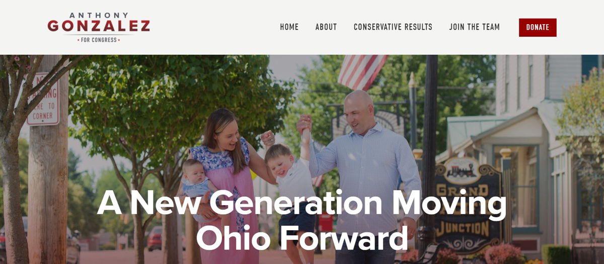 Screenshot of Anthony Gonzalez, from the politician websites collection.