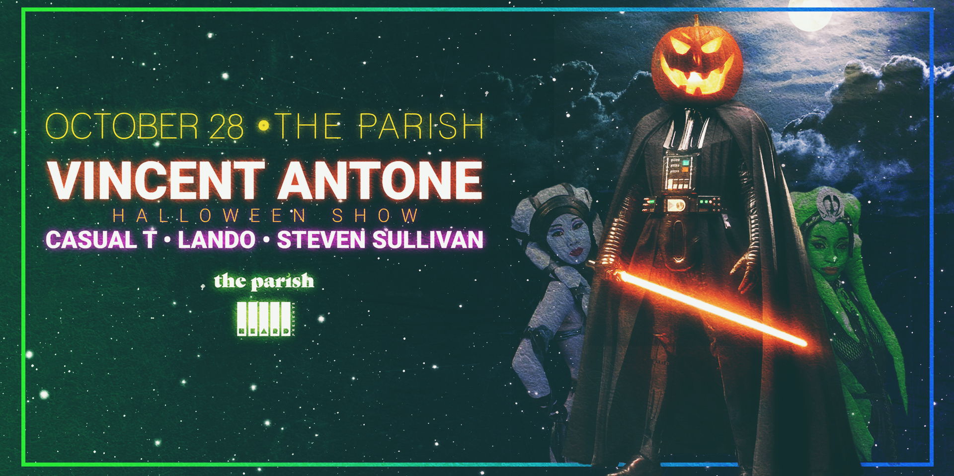 Vincent Antone w/ Causal T, Lando, and Steven Sullivan (Halloween Show)at the Parish 10/28 promotional image