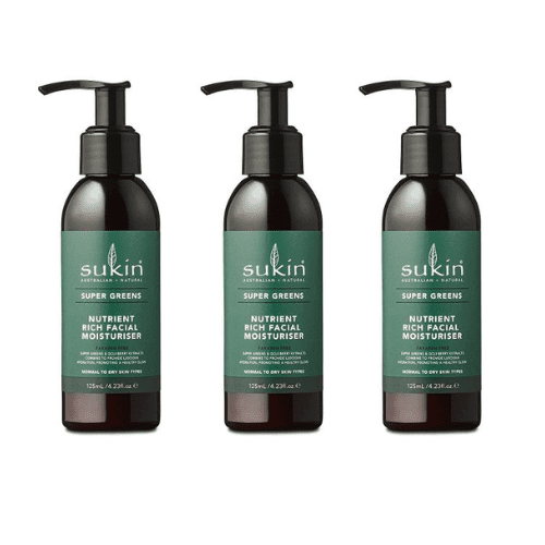 3 x Sukin Super Greens Nutrient Rich Facial Moisturiser 125mL