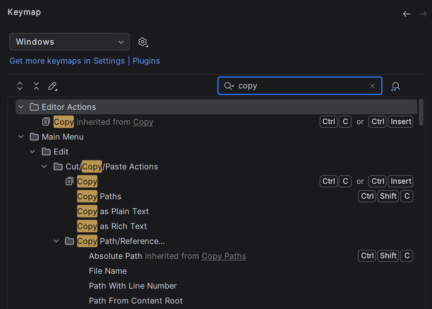 keymap copy