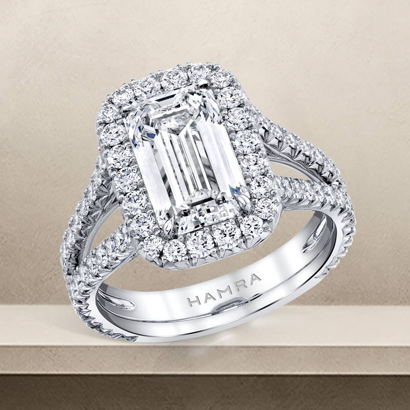 emerald cut diamond wedding ring
