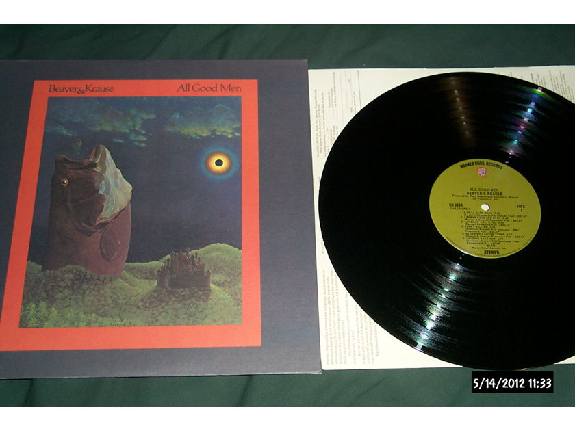 Beaver & Krause - All Good Men Warner Brothers Records Green Olive Label LP Vinyl  NM