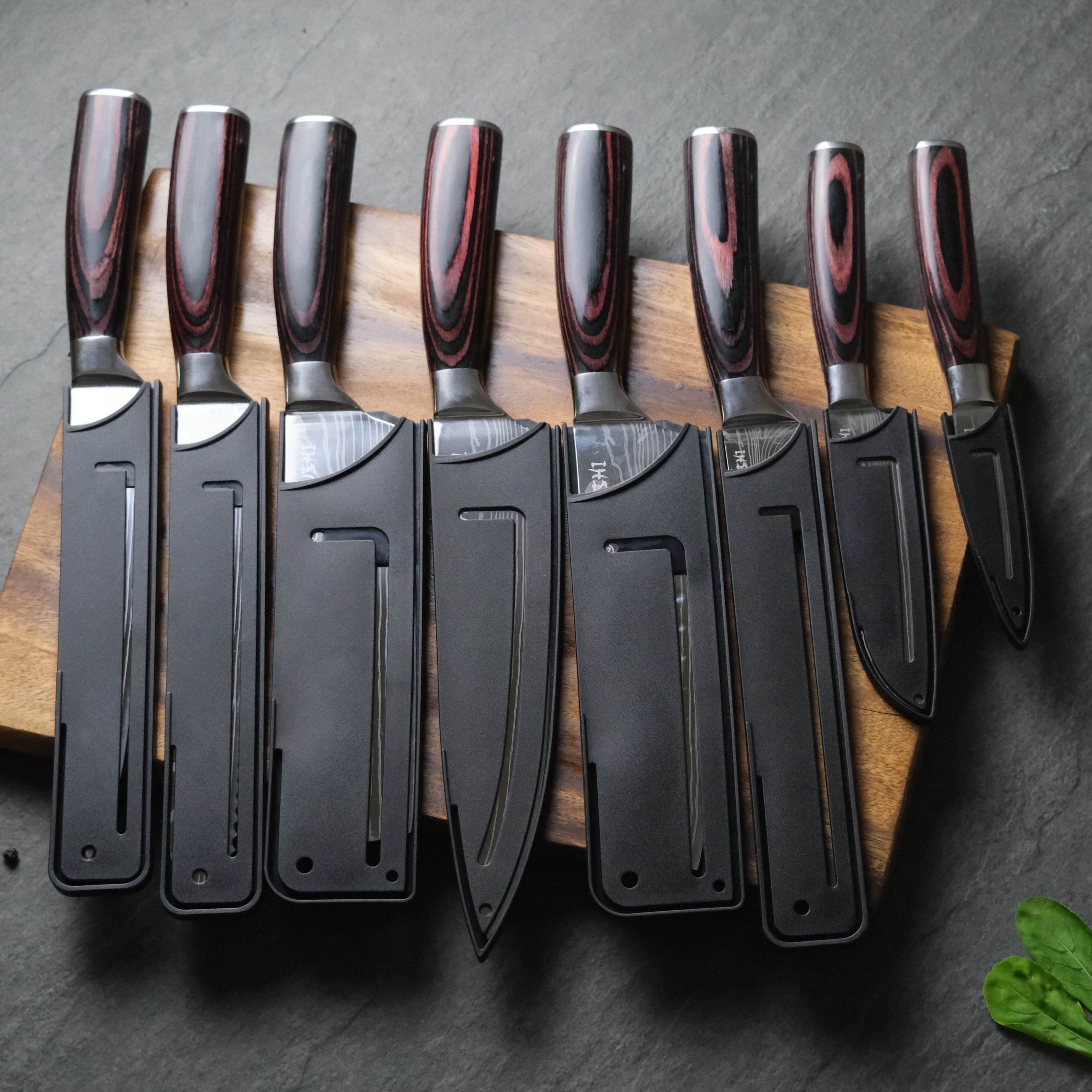 Japanese Knife Set, Chef Knife Set, Damascus Knives, Professional Kitchen Knives