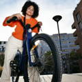Woman with electric bike