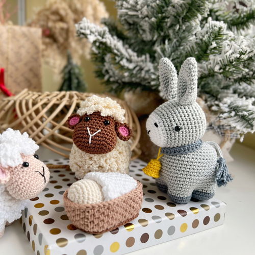 Crochet Nativity set: Angel, Baby Jesus, Mary, Joseph, donkey and sheep/Pattern/PDF/English only/Christmas, Nativity toys, Amigurumi, X-mas