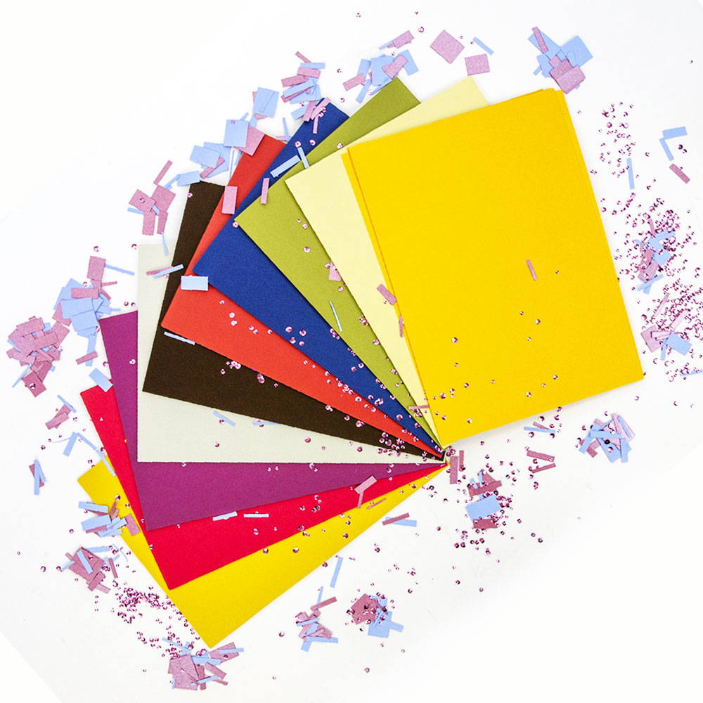 Different coloured cardstock