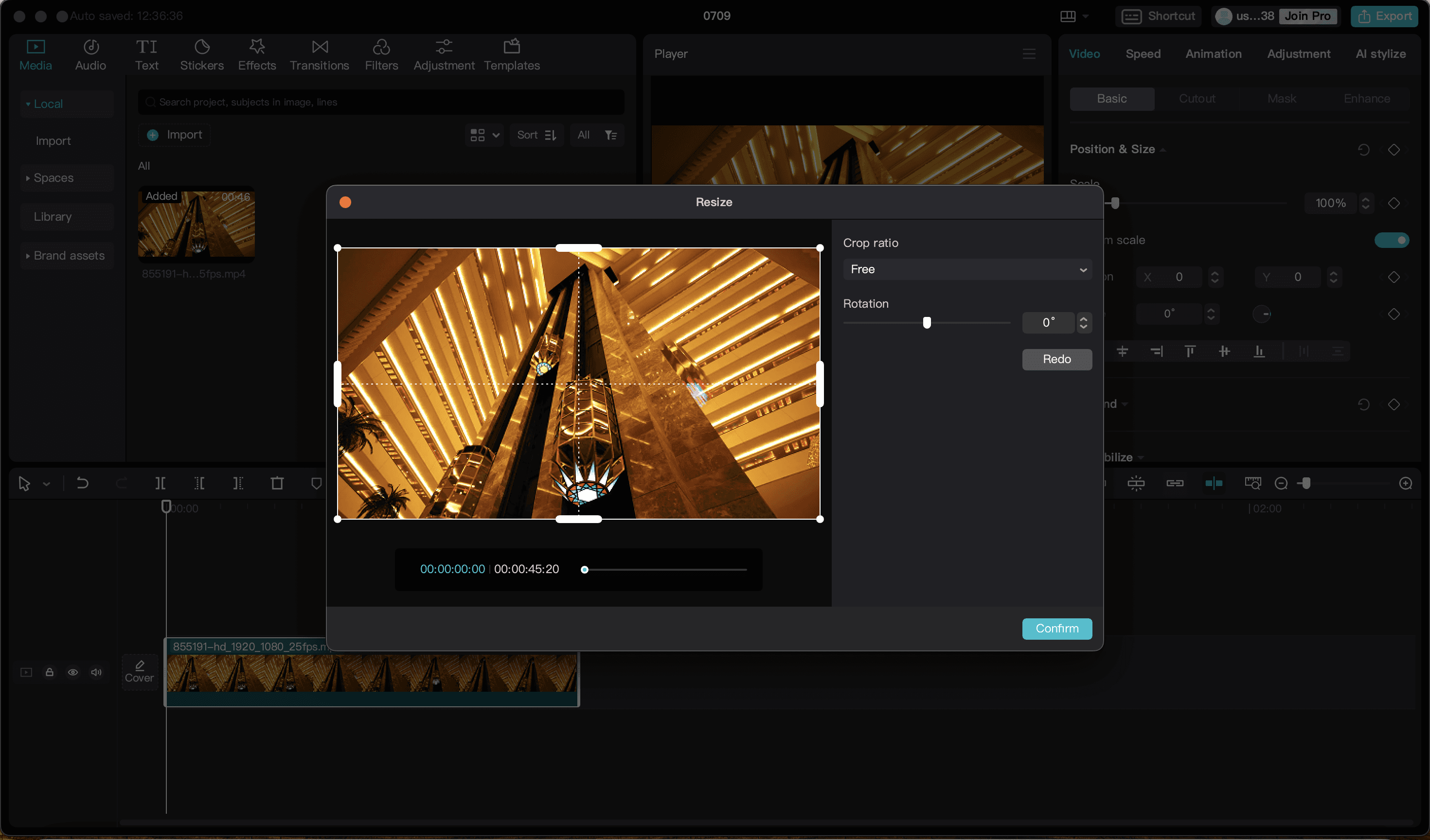 Adjust the crop size on CapCut