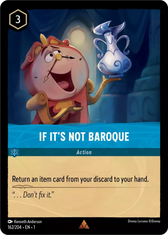 If It's Not Baroque card from Disney's Lorcana: The First Chapter.