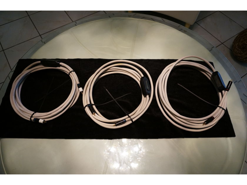 TRANSPARENT AUDIO MUSIC LINK PLUS 20 Ft. RCA INTERCONNECT CABLES (3 single cables equal to 1.5 pair)