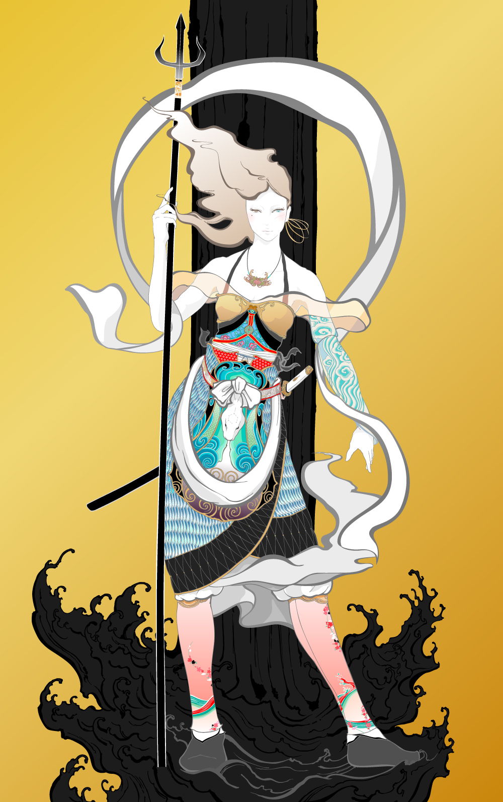 十二神将の内 因達羅大将図 2010.12/53.1cm×84.1cm プリマグラフィー