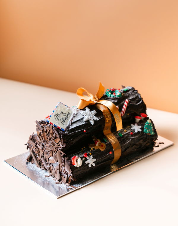 Signature Triple Chocolate No&euml;l Log with dark chocolate glaze