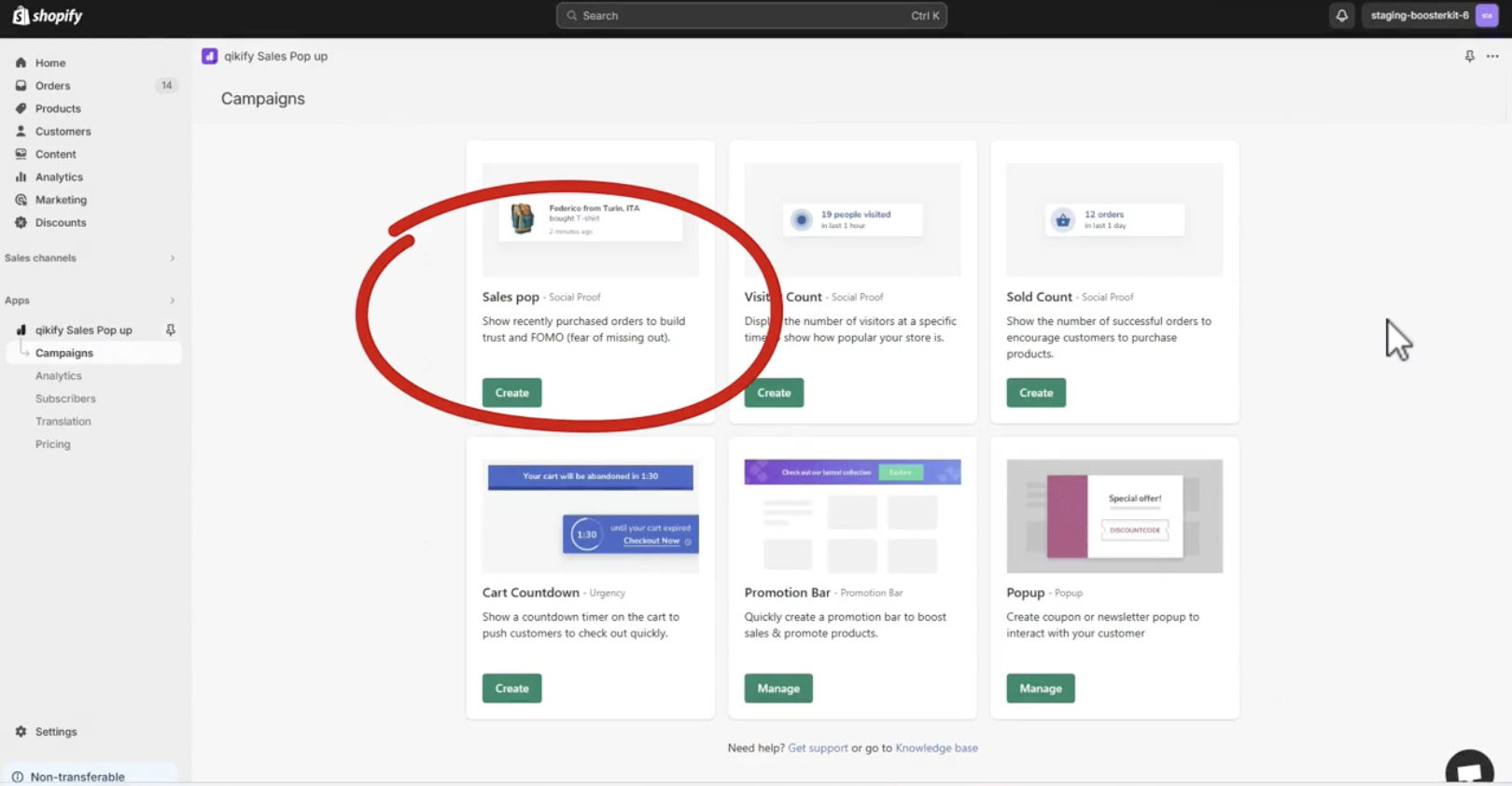 Qikify Sales Popup Dashboard