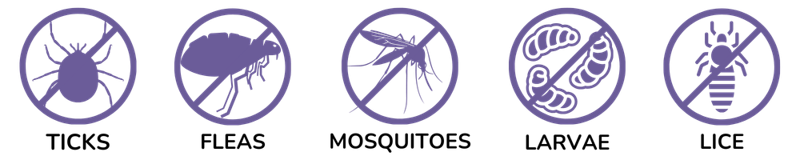 DEWEL Anti Ticks- Fleas - Mosquitoes -Larvae - Lice collar for dogs