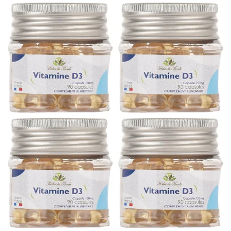 Vitamine D3 en capsules - Lot de 4